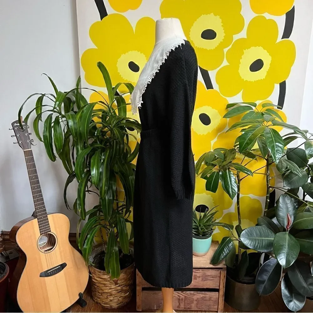 Vintage 2 Piece 80s Handmade Dark Academia Goth Moody Wednesday Skirt Sweater